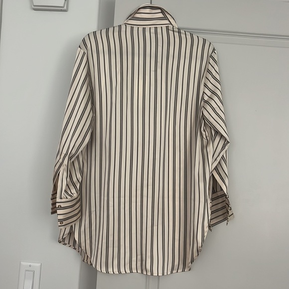 Silky Button Up Dress Shirt with Gold Buttons - Picture 4 of 5